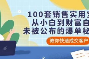 100套销售实用宝典：从小白到财富自由，未被公布的爆单秘密！