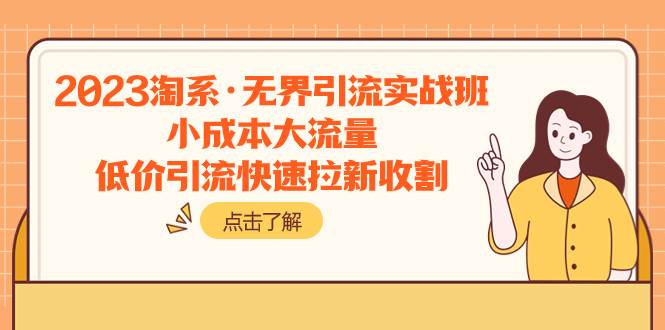 2023淘系·无界引流实战班：小成本大流量，低价引流快速拉新收割