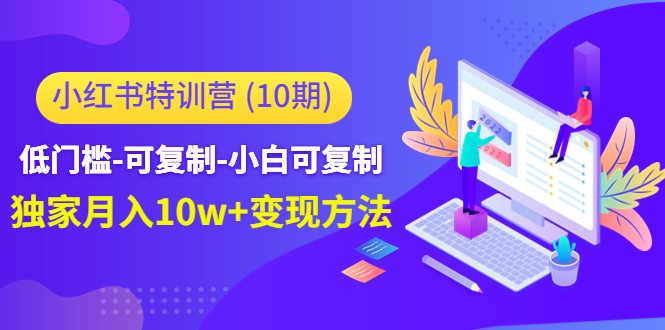 小红书特训营低门槛-可复制-小白可复制-独家月入10w+变现方法