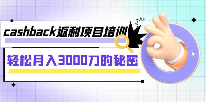 （7765期）cashback返利项目培训：轻松月入3000刀的秘密（8节课）