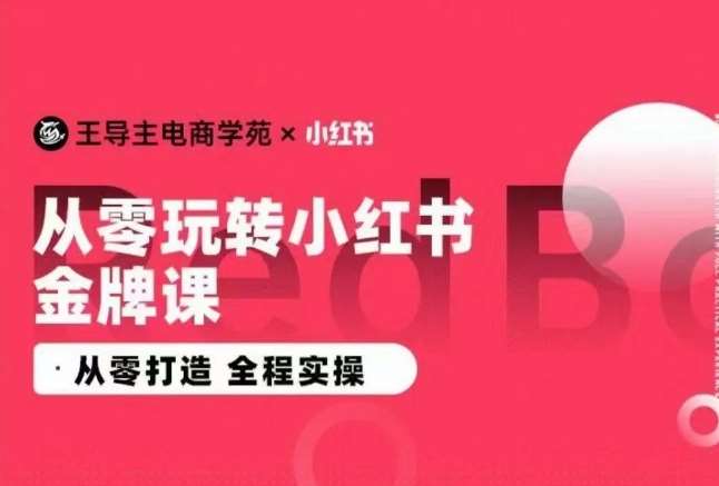 王导主·小红书电商运营实操课，​从零打造  全程实操