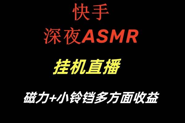 （8757期）快手深夜ASMR挂机直播磁力+小铃铛多方面收益