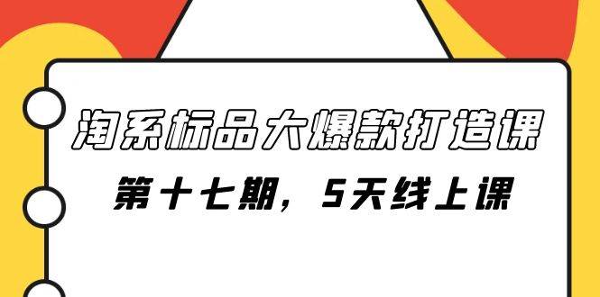 （7697期）淘系标品大爆款打造课-第十七期，5天线上课