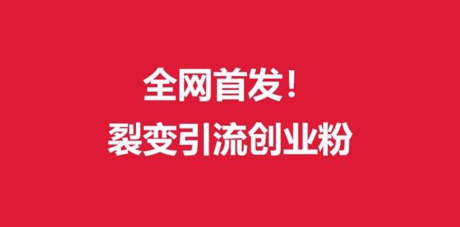 （9061期）（全网首发）外面收费几千的裂变引流高质量创业粉