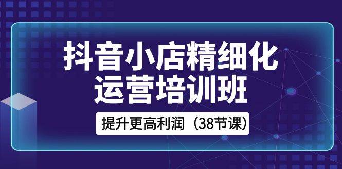 （8391期）抖音小店-精细化运营培训班，提升更高利润（38节课）