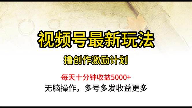 （10591期）视频号最新玩法，每日一小时月入5000+