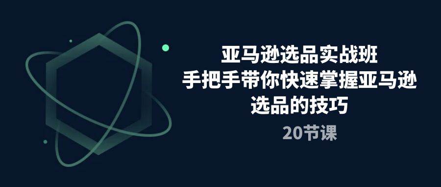 （10533期）亚马逊选品实战班，手把手带你快速掌握亚马逊选品的技巧（20节课）