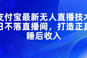 （11865期）支付宝最新无人直播技术，日不落直播间，打造正真睡后收入