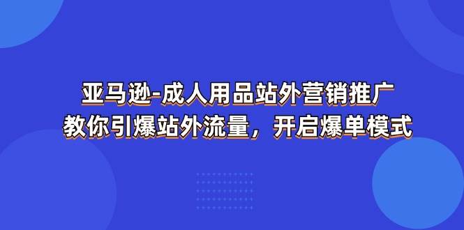 （11398期）亚马逊-成人用品 站外营销推广  教你引爆站外流量，开启爆单模式