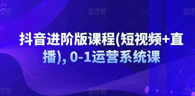 抖音进阶版课程(短视频+直播), 0-1运营系统课插图