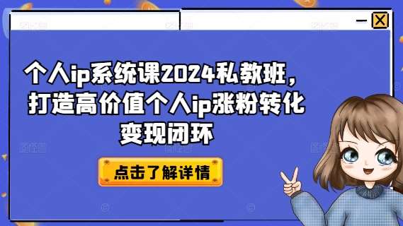 个人ip系统课2024私教班，打造高价值个人ip涨粉转化变现闭环插图