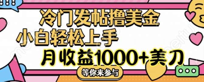 冷门发帖撸美金项目，月收益1000+美金，简单无脑，干就完了【揭秘】插图