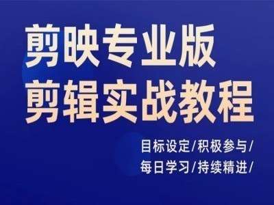 剪映专业版剪辑实战教程，目标设定/积极参与/每日学习/持续精进插图