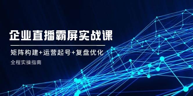 （12338期）企 业 直 播 霸 屏实战课：矩阵构建+运营起号+复盘优化，全程实操指南