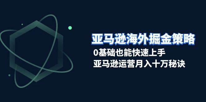 （13644期）亚马逊海外掘金策略，0基础也能快速上手，亚马逊运营月入十万秘诀